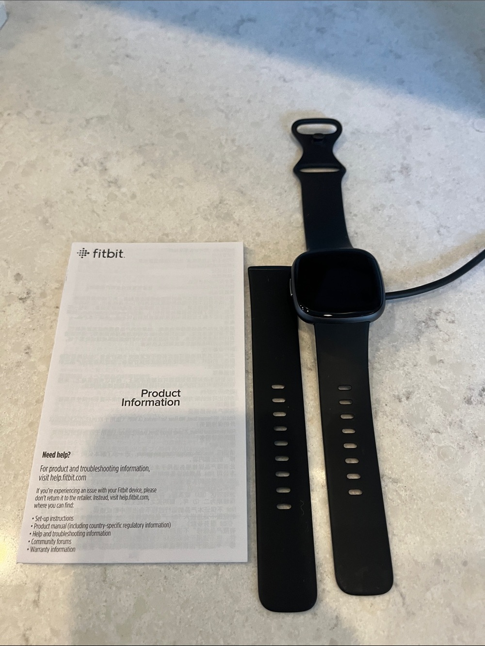 Versa 7 fitbit Black Smartwatch with Black Sport Bands